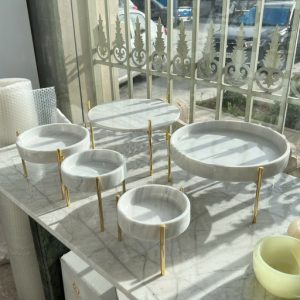 ظروف سنگی 5 تیکه شامل میوه خوری سنگی شیرینی خوری سنگی و آجیل خوری سنگی و دو عدد تنقلات لبه کوتاه | هدیه تولد | جهیزیه عروس | کادویی | ظروف سنگی آقای سنگی | ظروف آنتیک و کلکسیونی