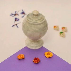 شکلات خوری سنگی پایه دار ، قندان سنگی پایه دار ، سنگ طبیعی مرمر طوسی آبرنگی ،بسیار خوش تراش و براق | هدیه تولد | جهیزیه عروس | کادویی | ظروف سنگی آقای سنگی | ظروف آنتیک و کلکسیونی