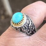 قیمت و خرید انگشتر فیروزه عجمی معدنی نیشابور - Image 9