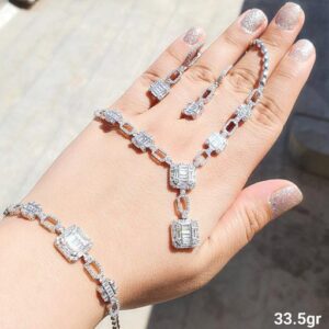 ست نقره زنانه | ست نقره 925 عیار | انگشتر نقره | گردنبند نقره | گوشواره نقره | سرویس نقره | جواهری خانوم سنگی
