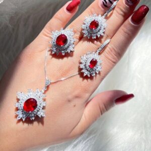 ست نقره زنانه | ست نقره 925 عیار | انگشتر نقره | گردنبند نقره | گوشواره نقره | سرویس نقره | جواهری خانوم سنگی