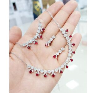 ست نقره زنانه | ست نقره 925 عیار | انگشتر نقره | گردنبند نقره | گوشواره نقره | سرویس نقره | جواهری خانوم سنگی