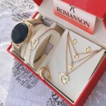 ست ساعت مچی زنانه شامل دستبند زنانه و نیم ست زنانه و انگشتر زنانه طرح قلب | مناسب برای کادوی تولد و هدیه ولنتاین و روز پدر و روز زن و روز مادر و هدیه سالگرد ازدواج