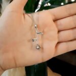 گردنبند نقره عیار 925 | گردنبند نقره گل | طرح گل | گردنبند زنانه | جواهری خانوم سنگی | کد 1017