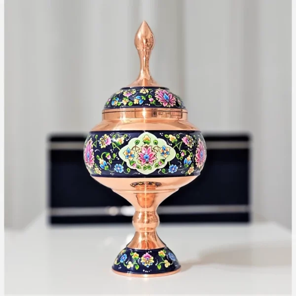 قیمت و خرید شکلات خوری مسی پایه دار مس و پرداز ارتفاع 27 به همراه جعبه فانتزی - Image 3