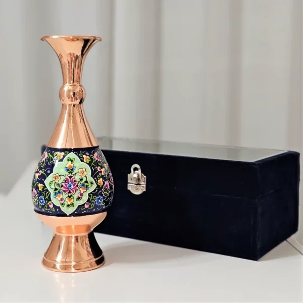 قیمت و خرید گلدان مسی و پرداز ارتفاع 25سانت به همراه جعبه فانتزی مناسب هدیه - Image 7