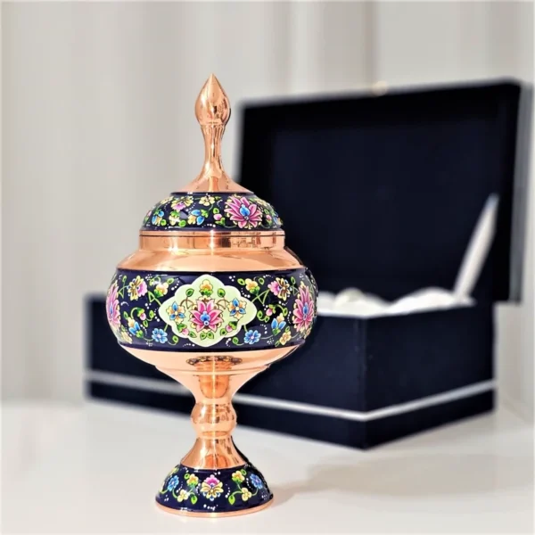 قیمت و خرید شکلات خوری مسی پایه دار مس و پرداز ارتفاع 27 به همراه جعبه فانتزی - Image 2