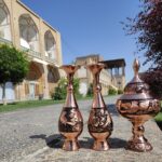قیمت و خرید ست گلدان و شکلات خوری مسی مدل الماس تراش ارتفاع 30 - Image 5