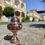 قیمت و خرید ست گلدان و شکلات خوری مسی مدل الماس تراش ارتفاع 30 - Image 4