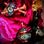 قیمت و خرید گلدان مسی و پرداز 16 سانتی طرح ترنج بسته دو عددی - Image 5