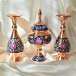 قیمت و خرید ست گلدان 20 و شکلات خوری 23 پایه دار مس پرداز طلایی - Image 2