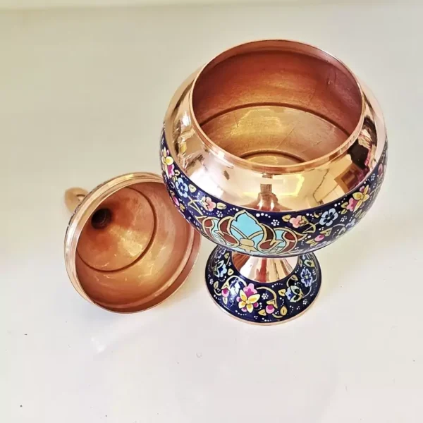 قیمت و خرید شکلات خوری مسی مس و پرداز طلایی ارتفاع 23 به همراه جعبه فانتزی - Image 4