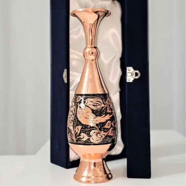 قیمت و خرید گلدان مسی مدل الماس تراش ارتفاع 30سانتی به همراه جعبه فانتزی - Image 6