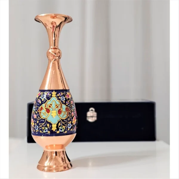 قیمت و خرید گلدان مس و پرداز (طلایی) ارتفاع 30 سانتی به همراه جعبه هدیه شخصی و سازمانی - Image 6