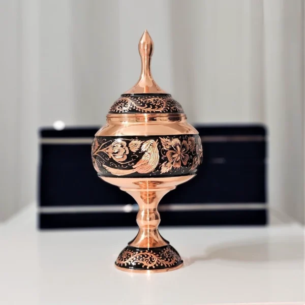 قیمت و خرید شکلات خوری مسی 23سانتی طرح الماس تراش به همراه جعبه فانتزی - Image 4