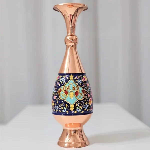 قیمت و خرید گلدان مسی و پرداز طلایی ارتفاع 30 - Image 1