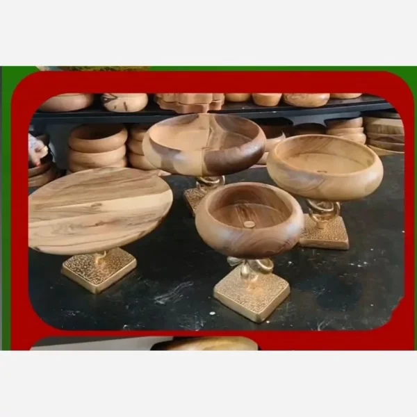 قیمت و خرید ست پذیرایی چوبی مدل گرد - Image 1