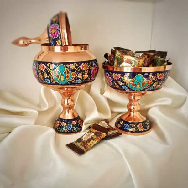 قیمت و خرید شکلات خوری مس و پرداز طلایی ارتفاع 28 - Image 4