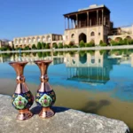 قیمت و خرید گلدان مسی و پرداز 16 سانتی طرح ترنج بسته دو عددی - Image 8