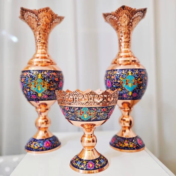 قیمت و خرید سنبل دان مس و پرداز و قلمزنی ارتفاع 48 مجموعه دوعددی - Image 3
