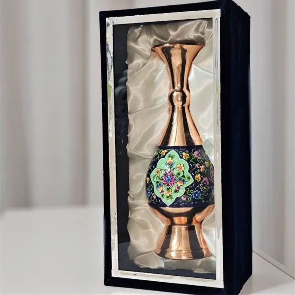 قیمت و خرید گلدان مسی و پرداز ارتفاع 25سانت به همراه جعبه فانتزی مناسب هدیه - Image 4