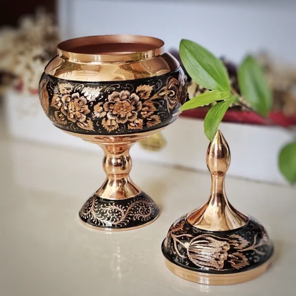 قیمت و خرید شکلات خوری مسی مدل الماس تراش ارتفاع 31 به همراه جعبه فانتزی - Image 6