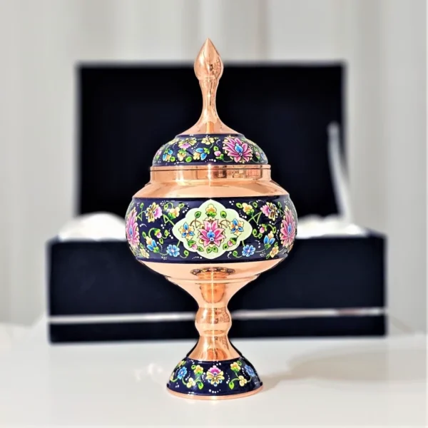 قیمت و خرید شکلات خوری مسی پایه دار مس و پرداز ارتفاع 27 به همراه جعبه فانتزی - Image 1