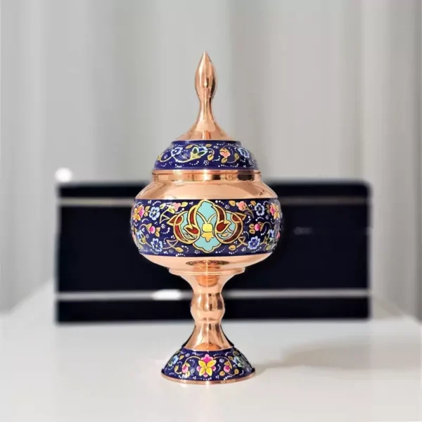 قیمت و خرید شکلات خوری مسی مس و پرداز طلایی ارتفاع 23 به همراه جعبه فانتزی - Image 5