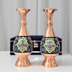 قیمت و خرید گلدان مسی دو عددی 25 سانتی مس و پرداز به همراه جعبه فانتزی - Image 4