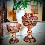 قیمت و خرید آجیل خوری مسی طرح الماس تراش ارتفاع 21