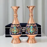 قیمت و خرید گلدان مسی مدل مس و پرداز 25سانت دوعددی به همراه جعبه فانتزی