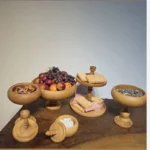 قیمت و خرید ست پذیرایی 5 تکه پایه چوبی