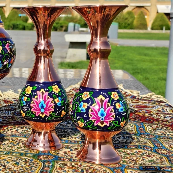 قیمت و خرید گلدان مسی و پرداز ارتفاع 16 عمده بسته 10 تایی - Image 1