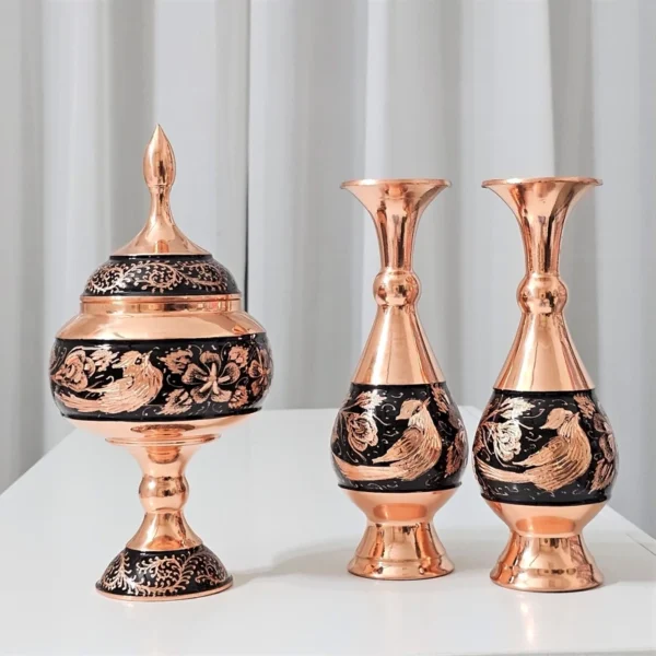 قیمت و خرید ست گلدان 20 و شکلات خوری 23 طرح الماس تراش به همراه جعبه فانتزی - Image 5
