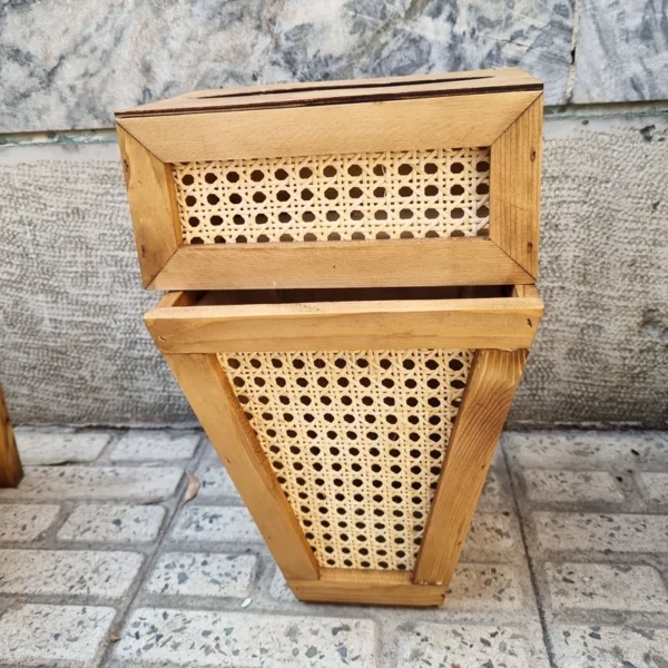 قیمت و خرید سطل و جا دستمال چوبی - Image 1