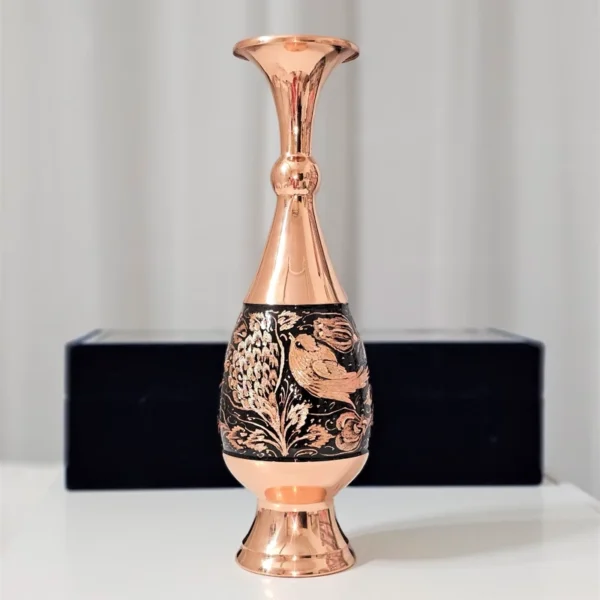 قیمت و خرید گلدان مسی مدل الماس تراش ارتفاع 30سانتی به همراه جعبه فانتزی - Image 1