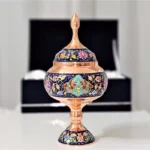 قیمت و خرید شکلات خوری مس و پرداز طلایی ارتفاع 28 به همراه جعبه فانتزی
