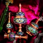 قیمت و خرید گلدان مسی و پرداز 16 سانتی طرح ترنج بسته دو عددی - Image 3