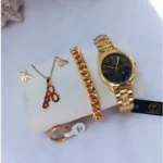 قیمت و خرید ساعت زنانه دستبند گردنبند گوشواره ست کامل - Image 4