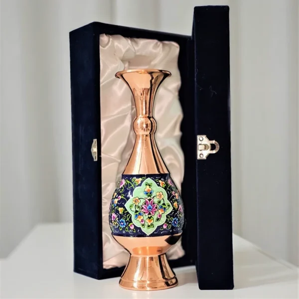 قیمت و خرید گلدان مسی و پرداز ارتفاع 25سانت به همراه جعبه فانتزی مناسب هدیه - Image 3