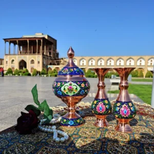 قیمت و خرید گلدان مسی و پرداز ارتفاع 16 سانتی بسته دو عددی