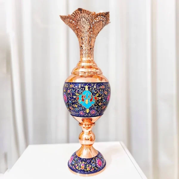 قیمت و خرید سنبل دان مس و پرداز و قلمزنی ارتفاع 48 مجموعه دوعددی - Image 9