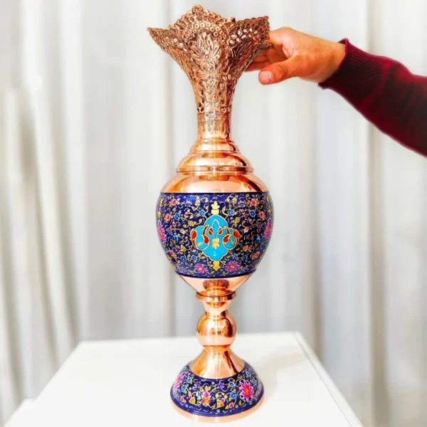 قیمت و خرید سنبل دان مس و پرداز و قلمزنی ارتفاع 48 مجموعه دوعددی - Image 5