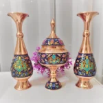 قیمت و خرید گلدان مسی و پرداز طلایی ارتفاع 30 - Image 8