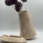 قیمت و خرید گلدان سنگی تراورتن مدل فرفره