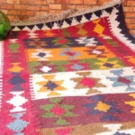 قیمت و خرید گلیم دستباف دو رو قشقایی رنگ گیاهی و پشم دستریس شسته شده و سرویس شده - Image 8